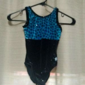 Girls leopard velvet leotard by Snowflake Design